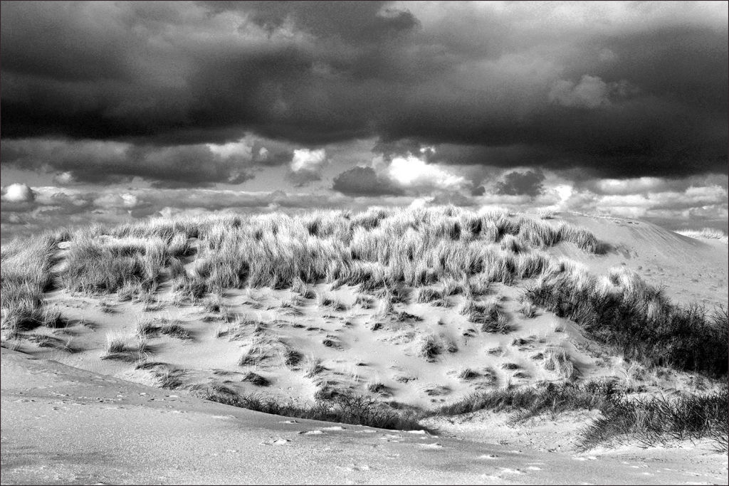 westenschouwen duinen in de wind en regen